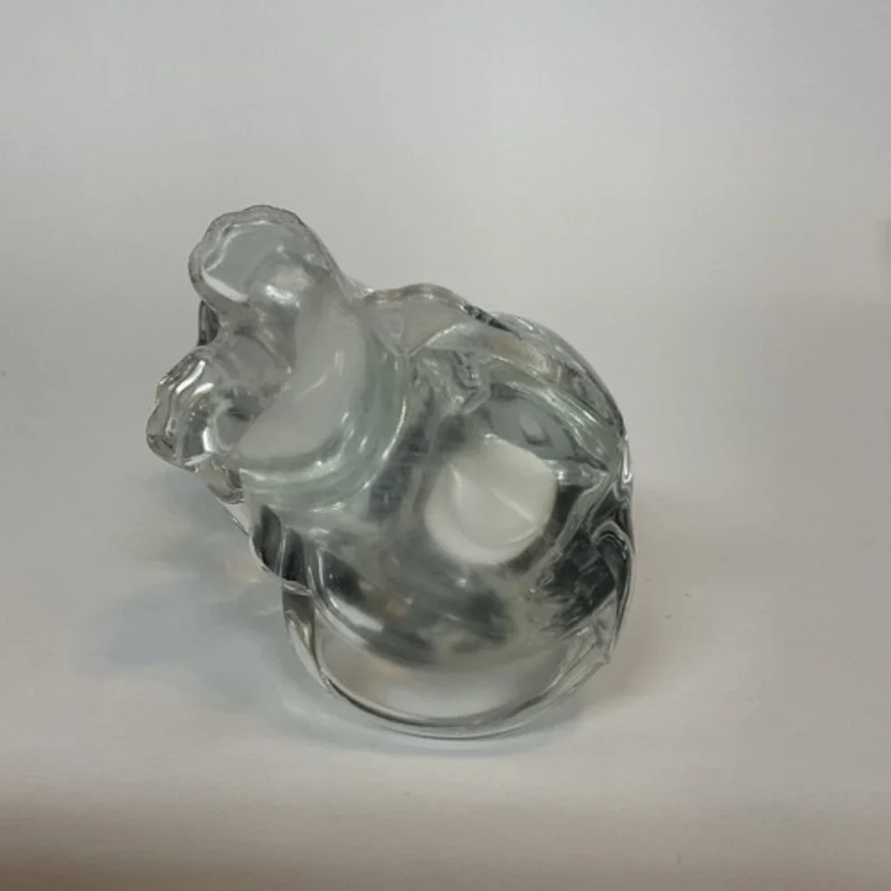 Vintage Clear Crystal Small‎ Sitting Cat Figurine Paperweight/Home Decor 3